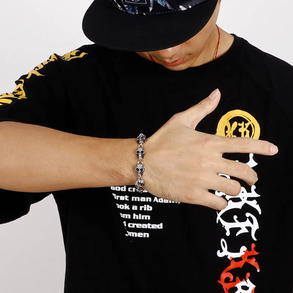 Punk Skull Titanium Steel Bracelets 1 Piece