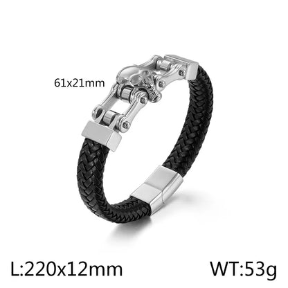 Punk Skull Titanium Steel Plating Men'S Bangle