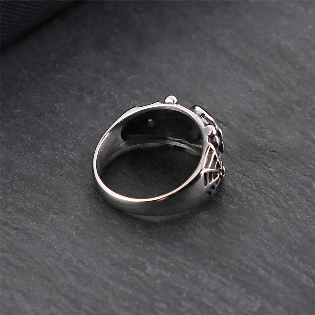 Punk Skull Titanium Steel Stoving Varnish Men'S Rings