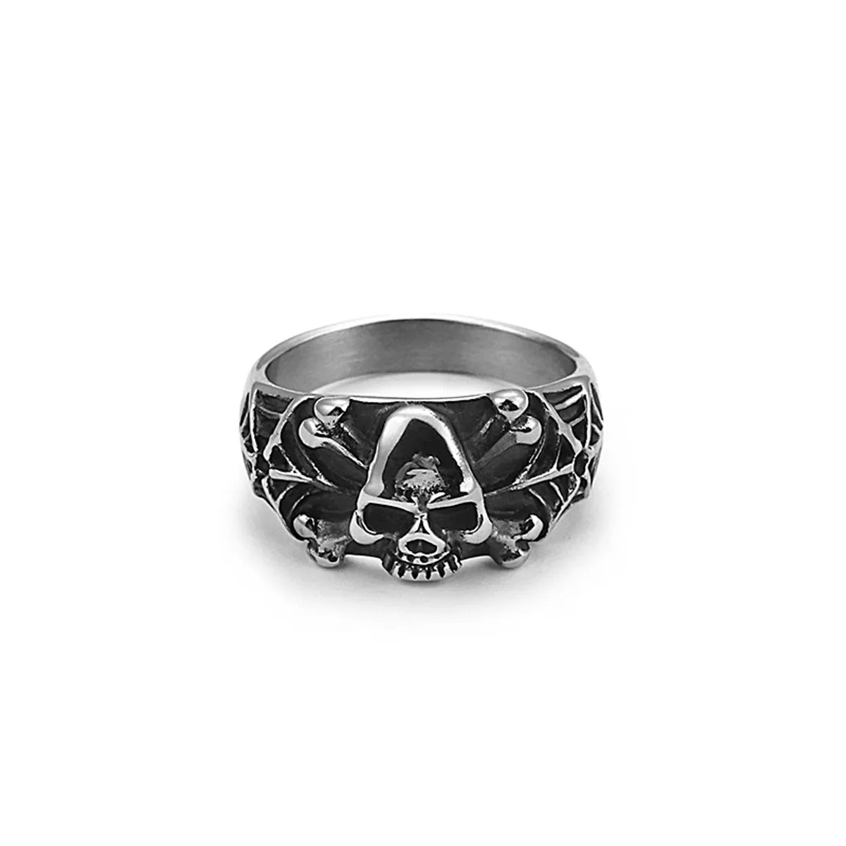 Punk Skull Titanium Steel Stoving Varnish Men'S Rings