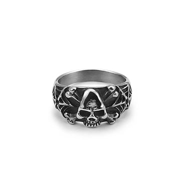 Punk Skull Titanium Steel Stoving Varnish Men'S Rings