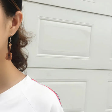 Punk Small Guitar Musical Instrument Drop Earrings Wholesale