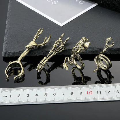 Punk Snake Deer Dragon Alloy Plating Open Ring 1 Piece