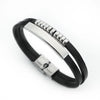 Punk Solid Color Pu Leather Men'S Bangle Men Cord & Leather Bracelets