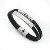 Punk Solid Color Pu Leather Men'S Bangle Men Cord & Leather Bracelets