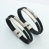 Punk Solid Color Pu Leather Men'S Bangle Men Cord & Leather Bracelets