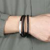 Punk Solid Color Pu Leather Zinc Alloy Plating Men'S Bangle Men Cord & Leather Bracelets