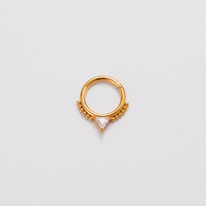 Punk Solid Color Stainless Steel Plating Inlay Zircon 18k Gold Plated Nose Ring