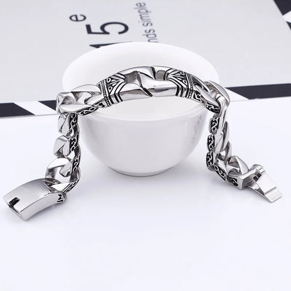 Punk Solid Color Titanium Steel Chain Men'S Bracelets