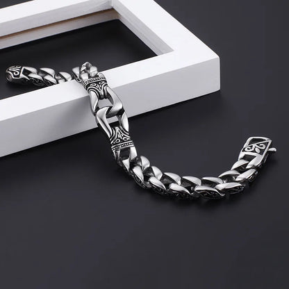 Punk Solid Color Titanium Steel Enamel Chain Men'S Bracelets