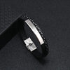 Punk Solid Color Titanium Steel Men'S Bangle Men Cord & Leather Bracelets