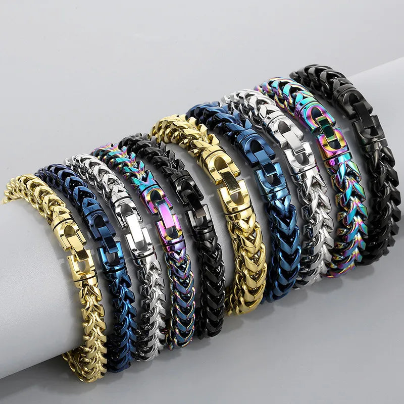 Punk Solid Color Titanium Steel Men'S Bracelets