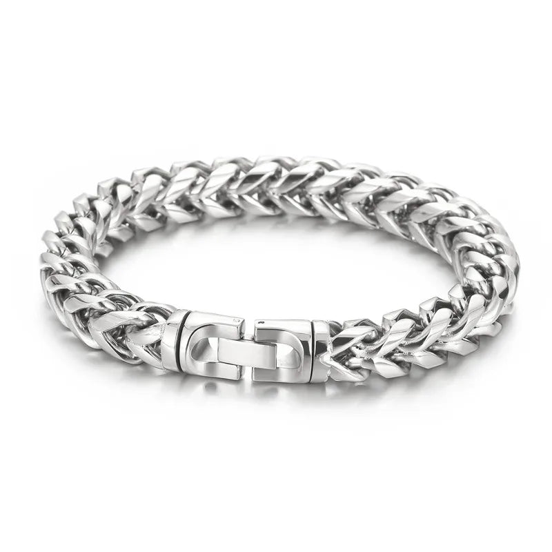 Punk Solid Color Titanium Steel Men'S Bracelets