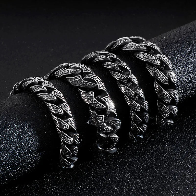 Punk Solid Color Titanium Steel Men'S Bracelets