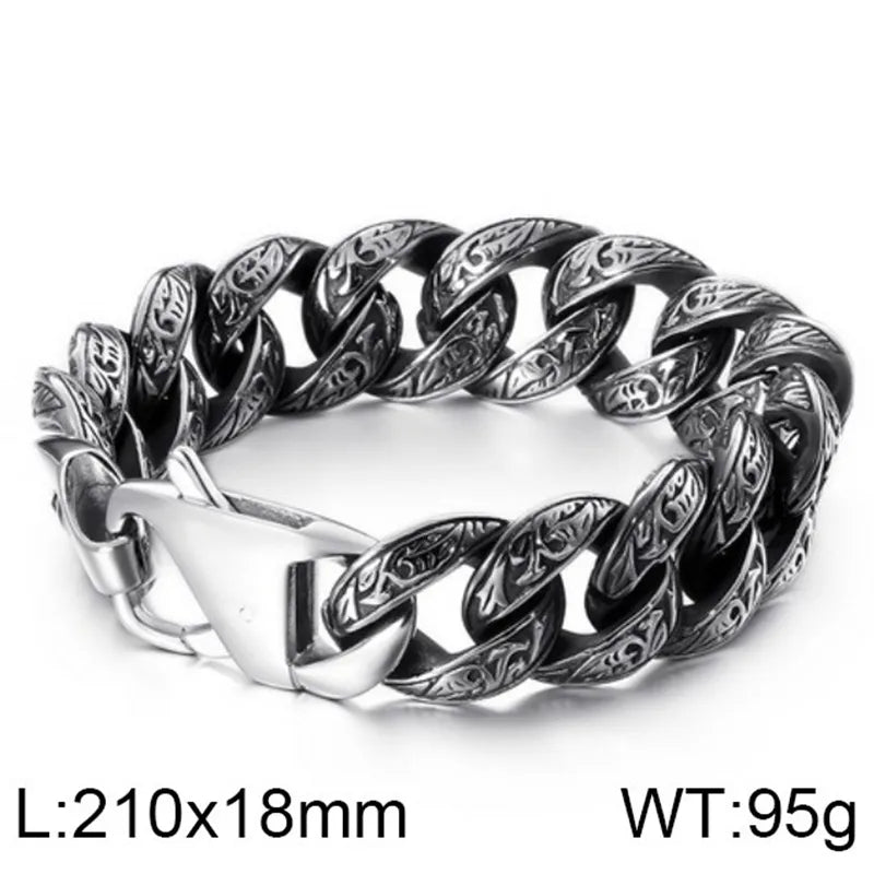 Punk Solid Color Titanium Steel Men'S Bracelets