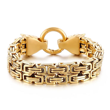 Punk Solid Color Titanium Steel 18K Gold Plated Men'S Bracelets