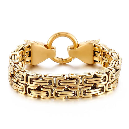 Punk Solid Color Titanium Steel 18K Gold Plated Men'S Bracelets