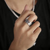 Punk Solid Color Titanium Steel Men'S Rings