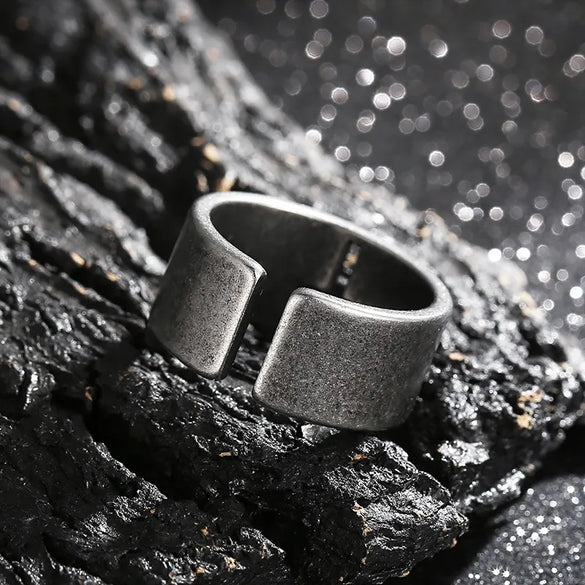 Punk Solid Color Titanium Steel Men'S Rings