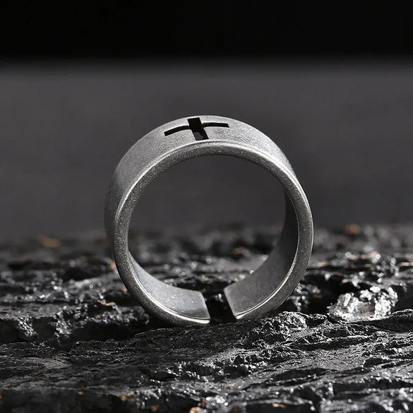 Punk Solid Color Titanium Steel Men'S Rings
