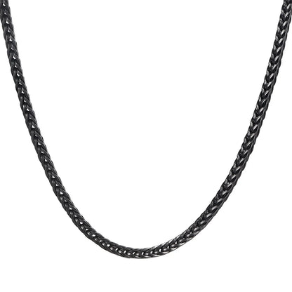 Punk Solid Color Titanium Steel Plating Chain Men'S Sweater Chain Necklace