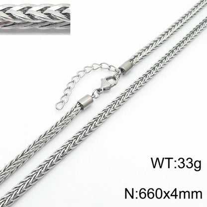 Punk Solid Color Titanium Steel Plating Chain Men'S Sweater Chain Necklace