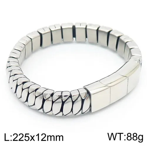 Punk Solid Color Titanium Steel Polishing Bracelets