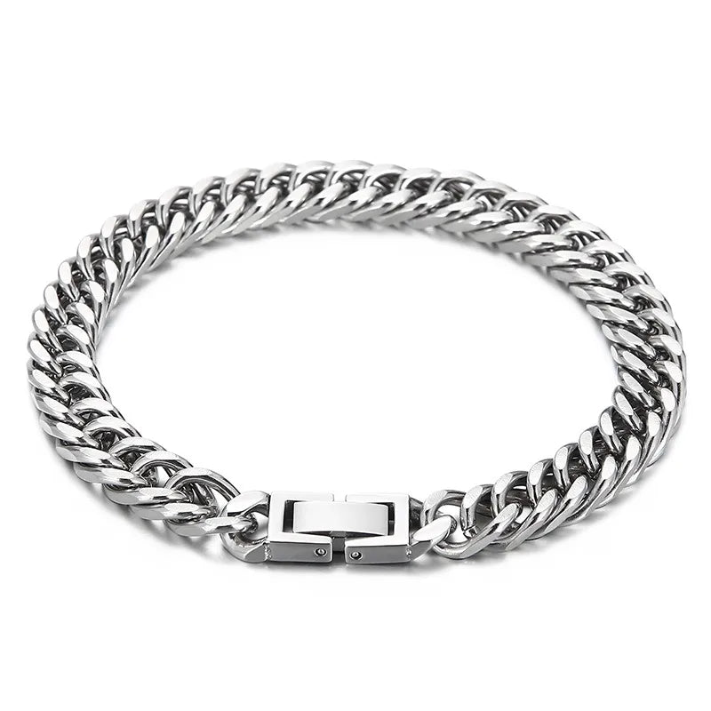 Punk Solid Color Titanium Steel Unisex Bracelets