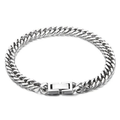 Punk Solid Color Titanium Steel Unisex Bracelets