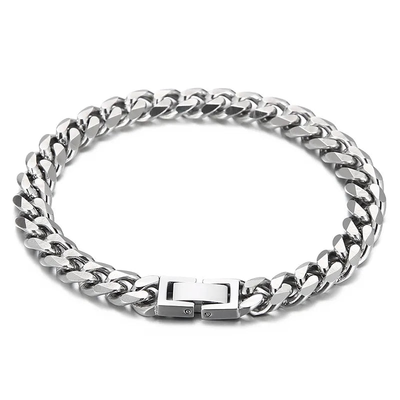 Punk Solid Color Titanium Steel Unisex Bracelets