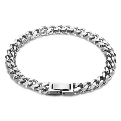 Punk Solid Color Titanium Steel Unisex Bracelets