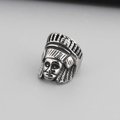 Punk Star Skull Titanium Steel Plating Men'S Rings