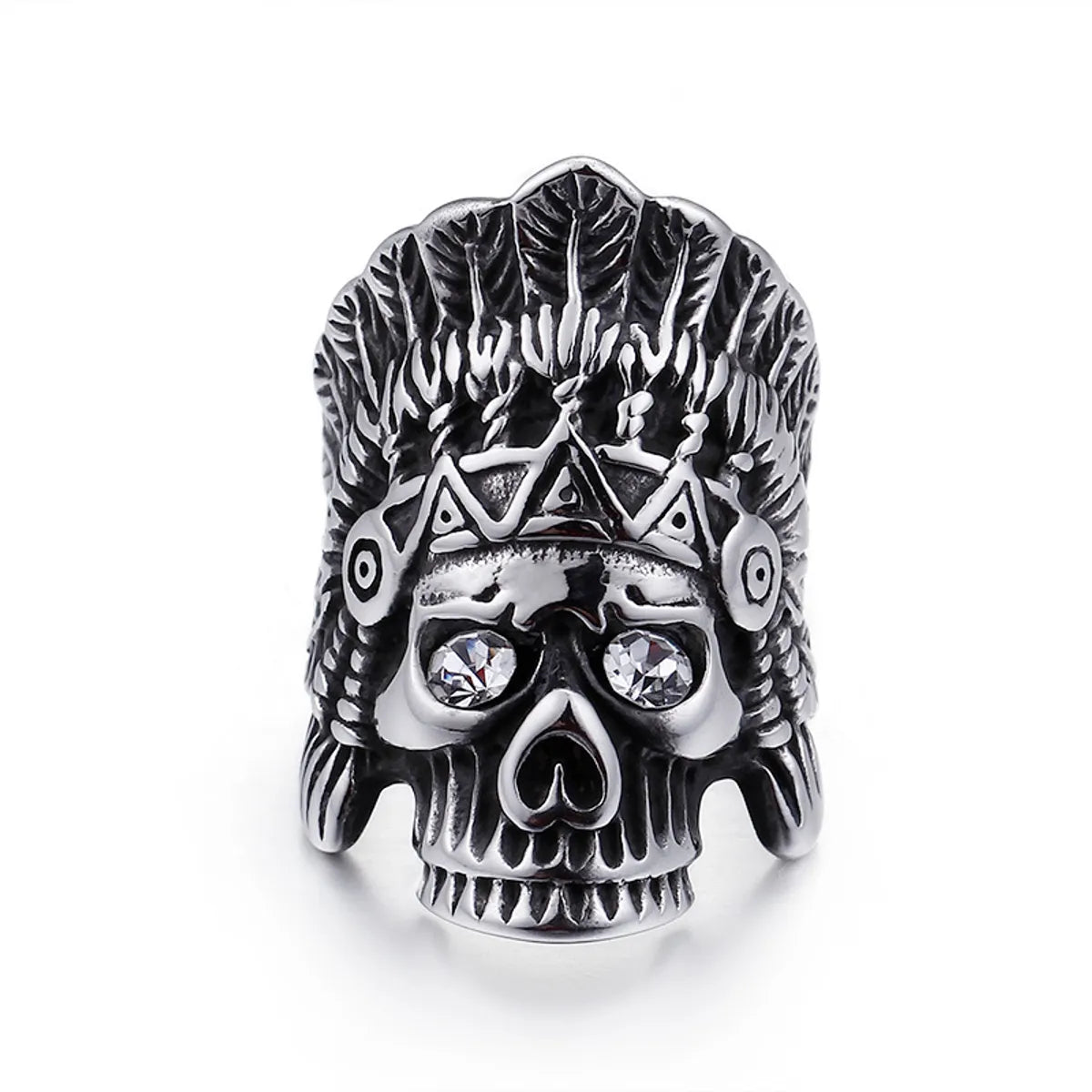 Punk Star Skull Titanium Steel Plating Men'S Rings