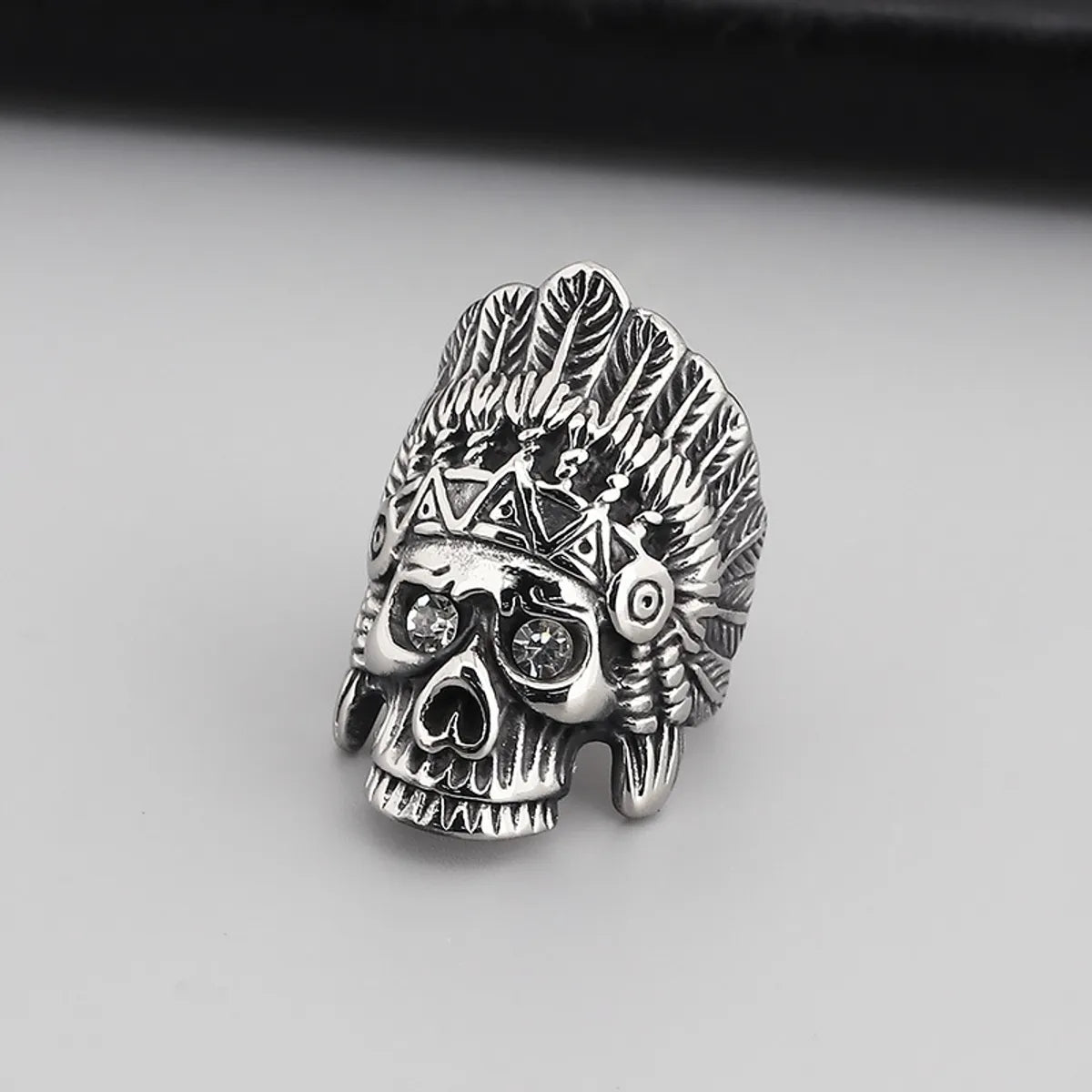 Punk Star Skull Titanium Steel Plating Men'S Rings