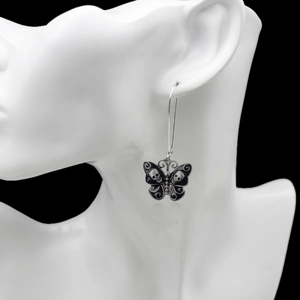 Punk Streetwear Butterfly Skull Alloy Women'S Drop Earrings