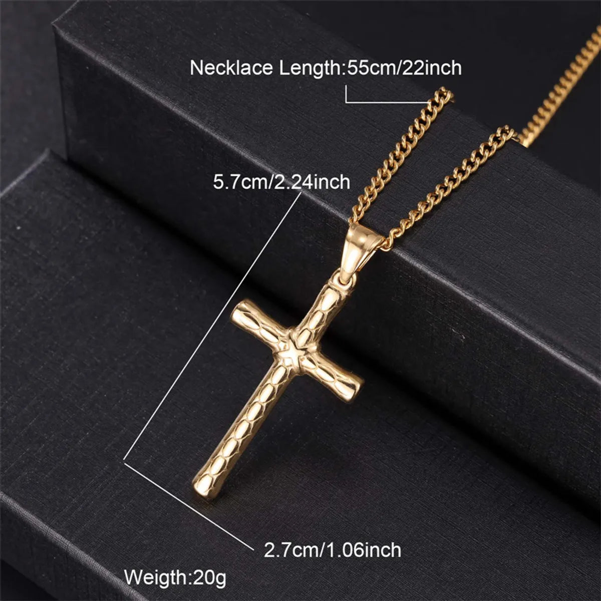 Punk Streetwear Cross Stainless Steel Pendant Necklace