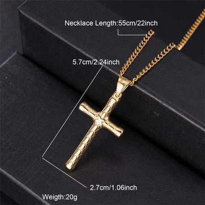 Punk Streetwear Cross Stainless Steel Pendant Necklace