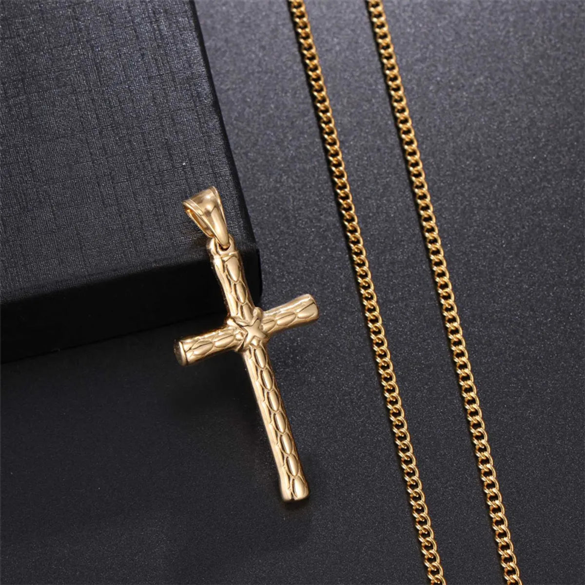 Punk Streetwear Cross Stainless Steel Pendant Necklace