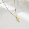 Wholesale Jewelry Punk Streetwear Cross 304 Stainless Steel Zircon White Gold Plated Gold Plated Plating Inlay Pendant Necklace