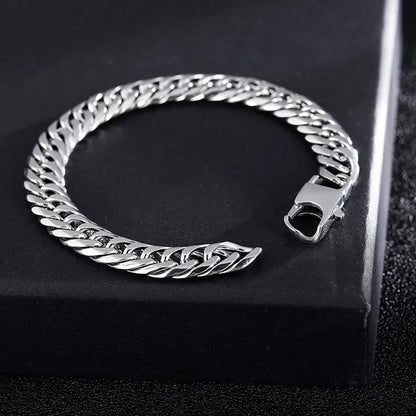 Punk Streetwear Geometric Solid Color Titanium Steel Men'S Bracelets