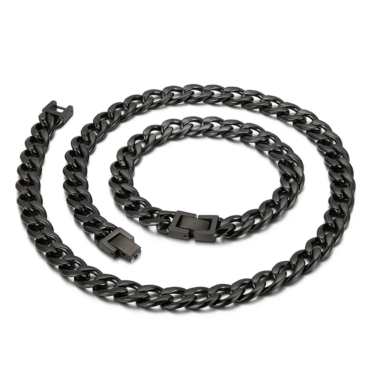 Punk Streetwear Geometric Titanium Steel Bracelets Necklace