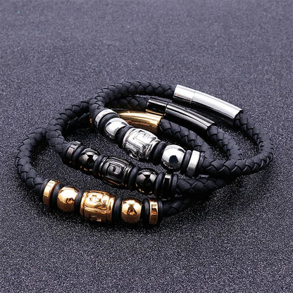 Punk Streetwear Geometric Titanium Steel Plating 18K Gold Plated Men'S Bangle