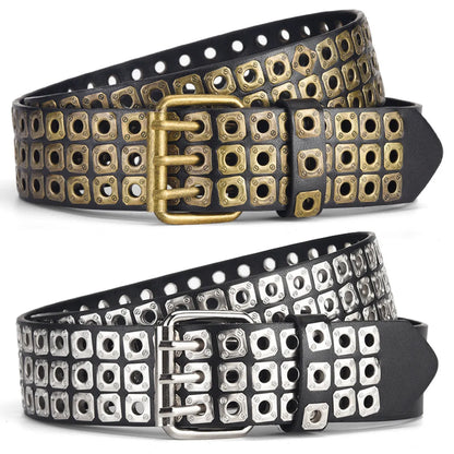 Punk Streetwear Solid Color Pu Leather Alloy Unisex Leather Belts