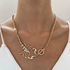 Punk Style Alloy Body Chain With Rhinestones And Animal Zodiac Pattern For Women