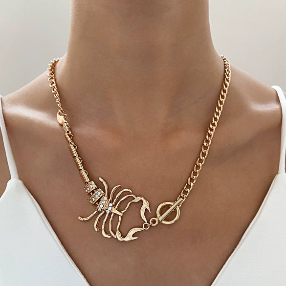 Punk Style Alloy Body Chain With Rhinestones And Animal Zodiac Pattern For Women