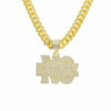 Punk Style Alloy Letter No Pendant Necklace With Diamond And Cuban Chain