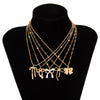 Punk Style Alloy Pendant Necklace With Heart And Star Shapes Electroplated