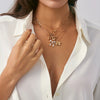 Punk Style Alloy Pendant Necklace With Heart And Star Shapes Electroplated