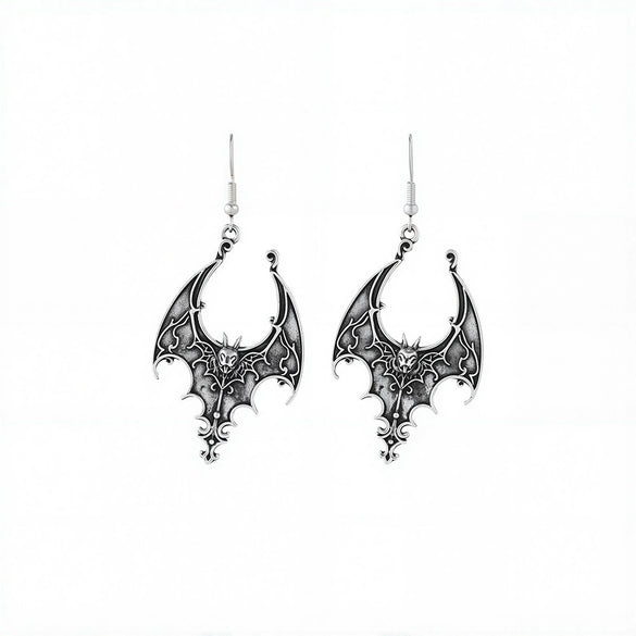 Punk Style Bat Earrings Zinc Alloy Electroplating For Women