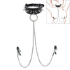 Punk Style Collar Necklace With Pu Leather Heart Pattern And Stainless Steel Snake Bone Chain Electroplating Treatment